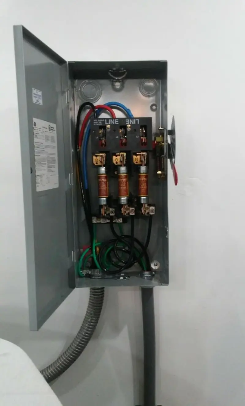 Three-phase disconnect switch installed for Electrical Wiring & Rewiring in Alexander